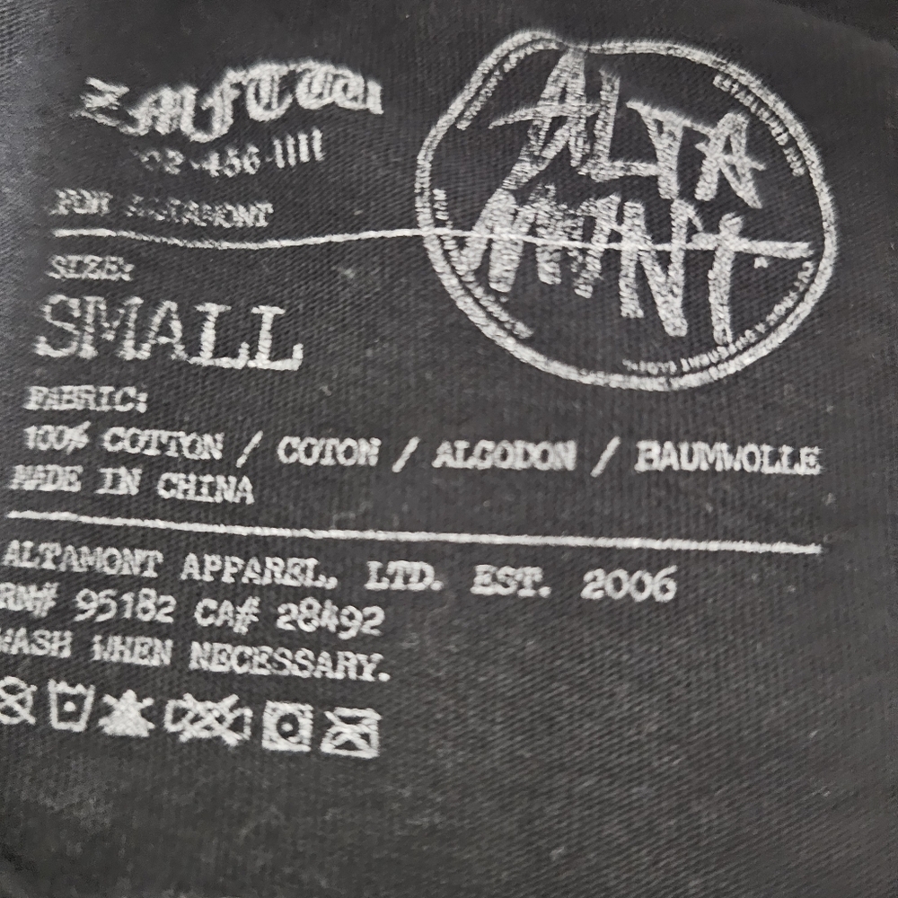 Altamont Black Short Sleeve T-shirt Men's Small - Meduim Slim-Fit - Picture 4 of 8